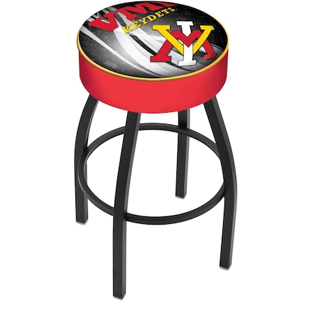Holland Bar Stool Co 30" Virginia Military Inst Cushion Seat, Blk Wrnkl Swivel Bar Stool L8B130VAMilI-D2